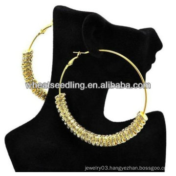 Gold Crystal Spacer DIY Basketball Wives Hoop Earring! Shamballa Earrings BWE65